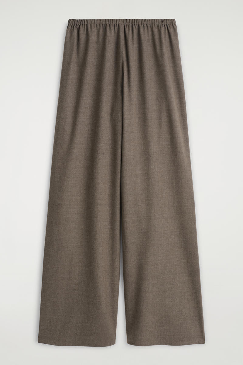 Wool-Blend Wide-Leg Trousers in Grey | COS UK