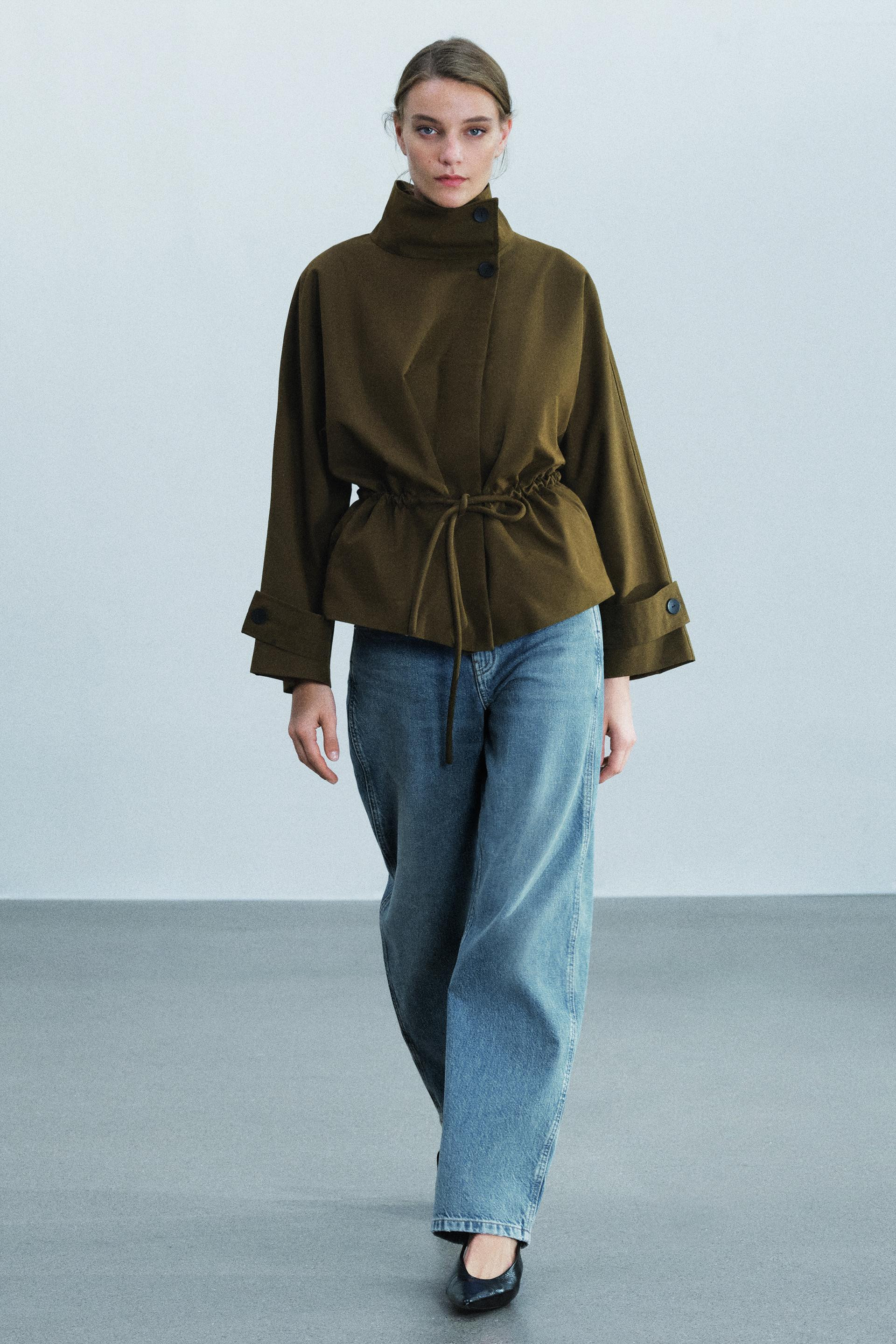 Zara - Zw Collection Oversized Parka - Olive Green - L - Woman | Zara US