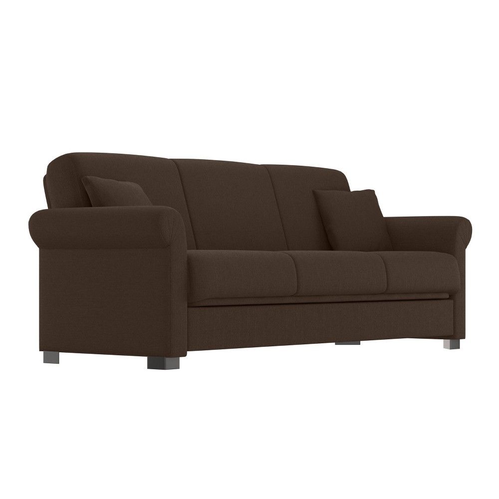 Robert Linen Futon Set Sofa Chocolate Brown - Convert-A-Couch | Target