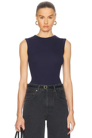 Silk Knit Sleeveless Crew Top | FWRD 