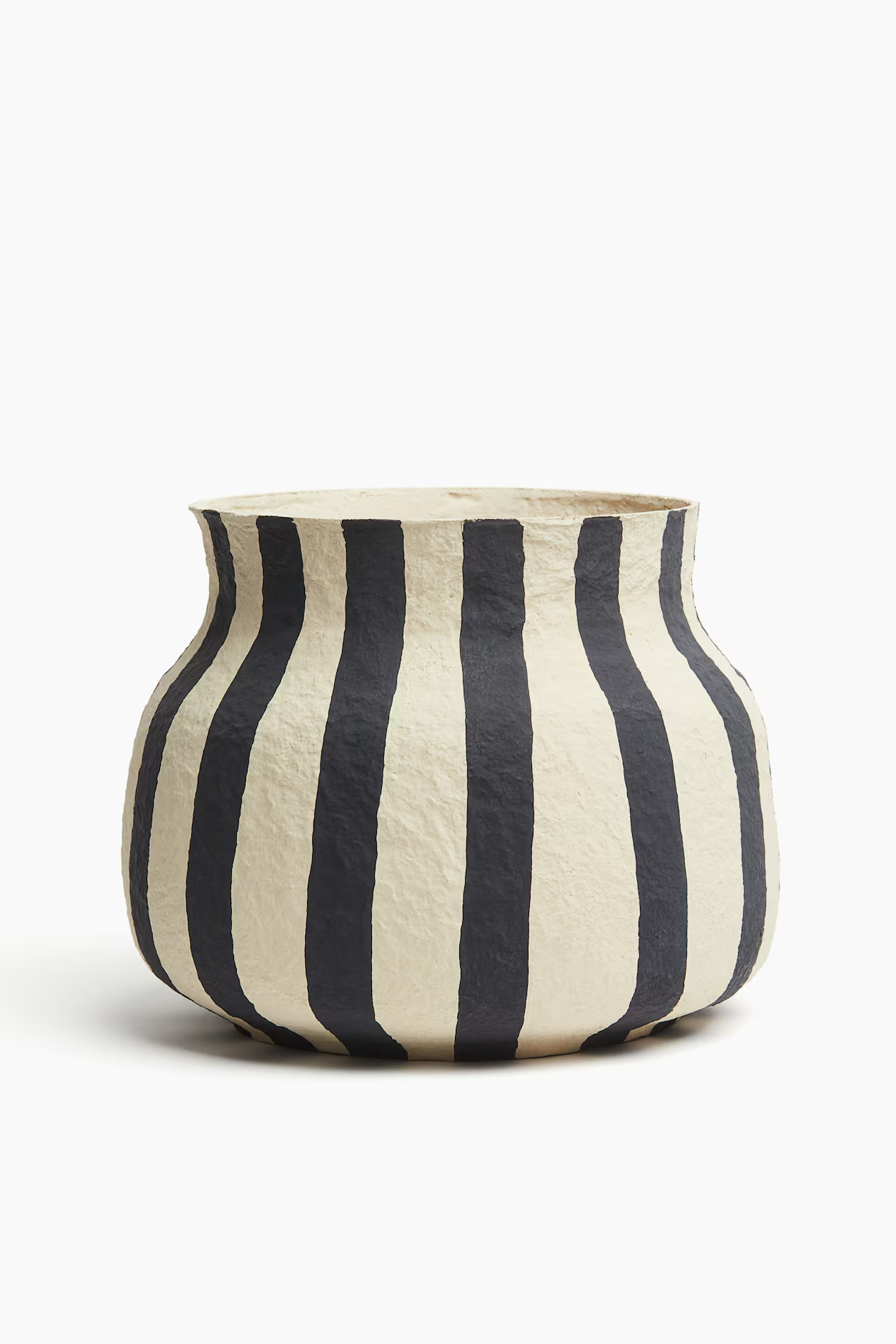 Large Papier Mâché Vase - Black/striped - Home All | H&M US | H&M (US + CA)
