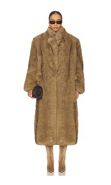 MSGM Faux Fur Coat in Beige from Revolve.com | Revolve Clothing (Global)