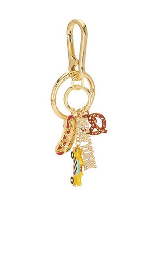 BaubleBar Big Apple Bling Bag Charm in Metallic Gold. | Revolve Clothing (Global)