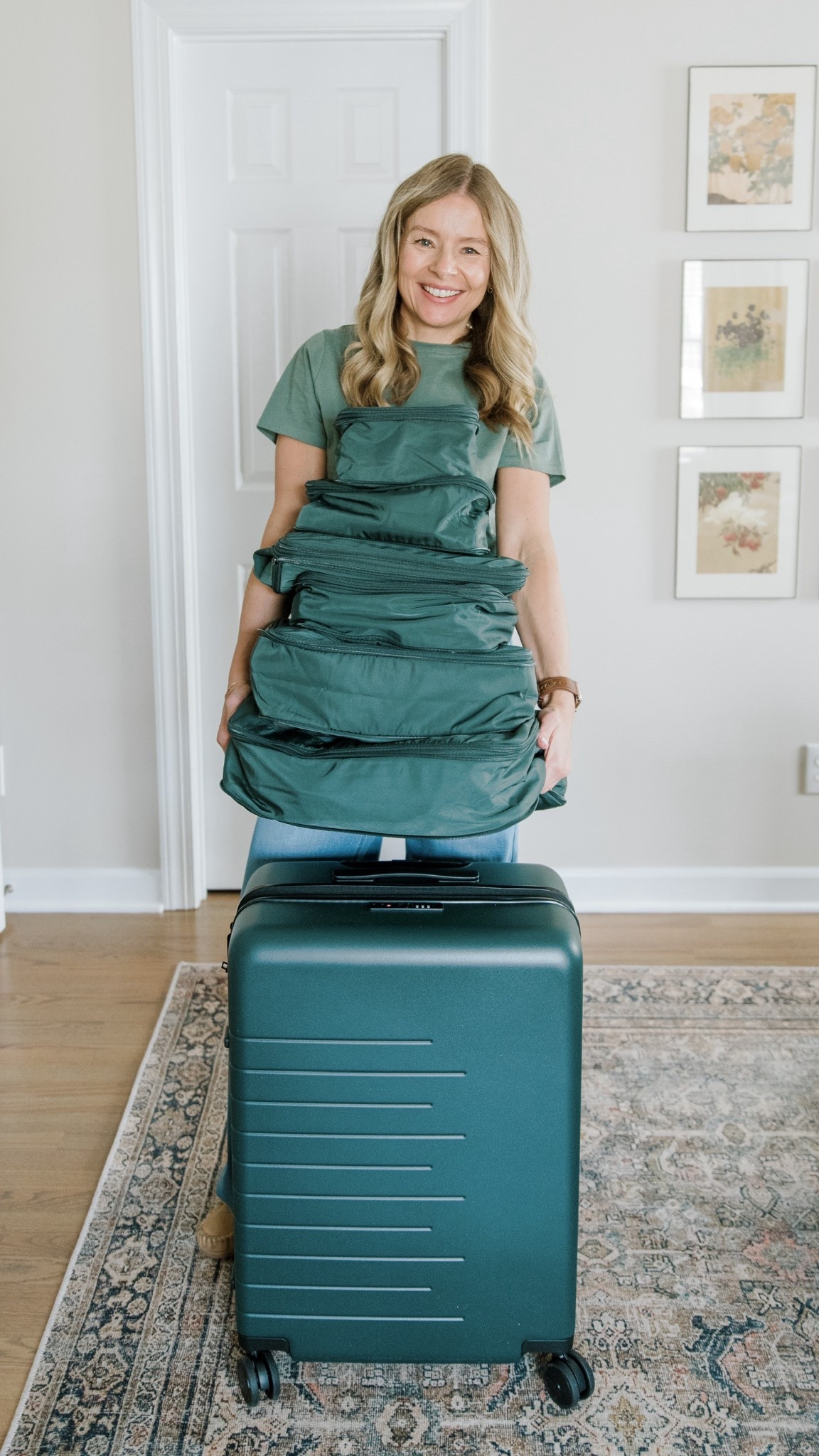 #ad Real life packing test ✔️

This expandable hard shell suitcase + recycled nylon compression packing cubes from @onequince passed. I zipped one cube to compress bulkier pieces and everything fit with room to spare.

Thoughtful design, smooth wheels, expandable shell — and such a good value for the quality.

Shop the full Quince travel set linked here.
#QuincePartner

#LTKitbag #LTKtravel #LTKhome