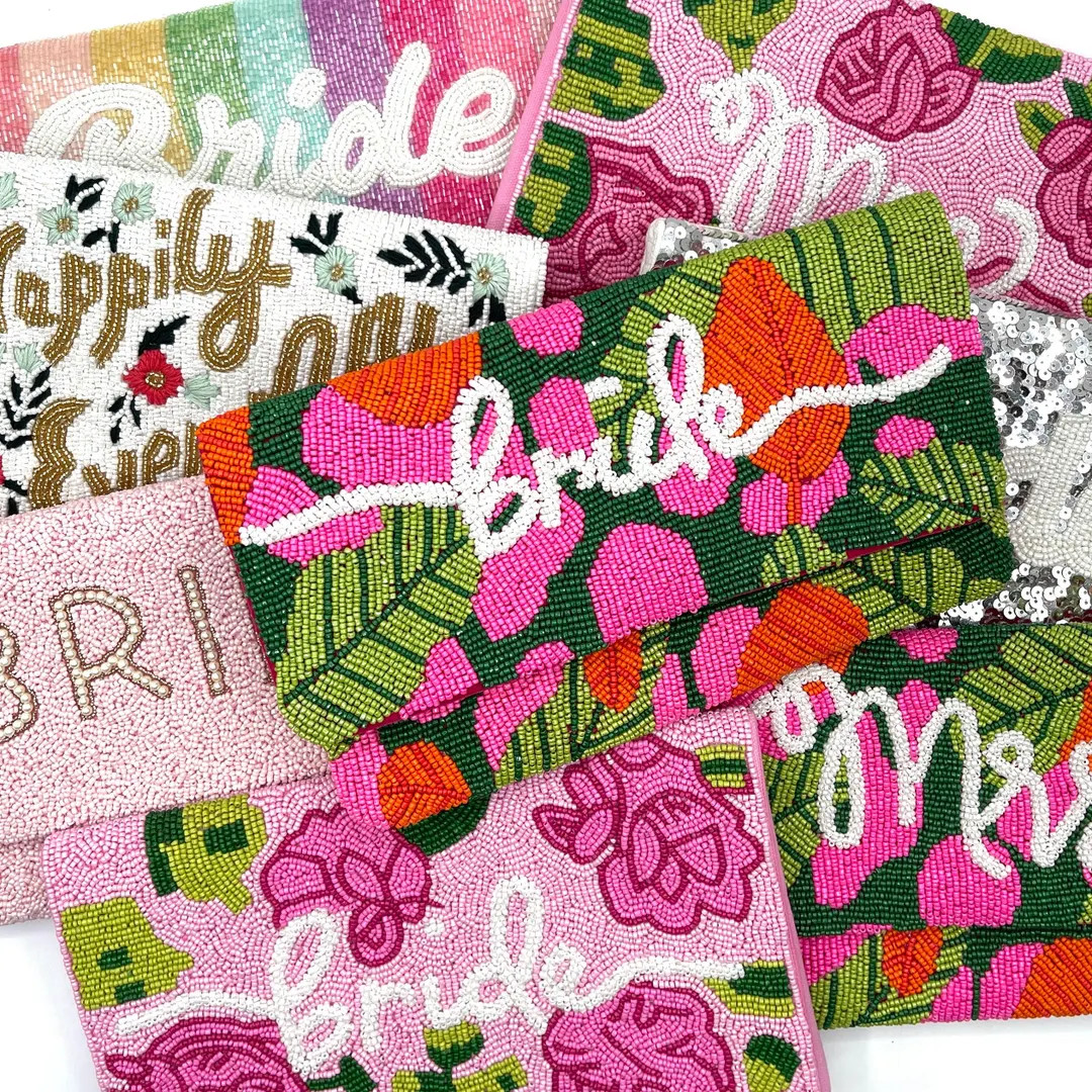 Bride Beaded Clutch Purse, Happily Ever After Beaded Bag, Bridal Gift Bride - Etsy | Etsy (US)