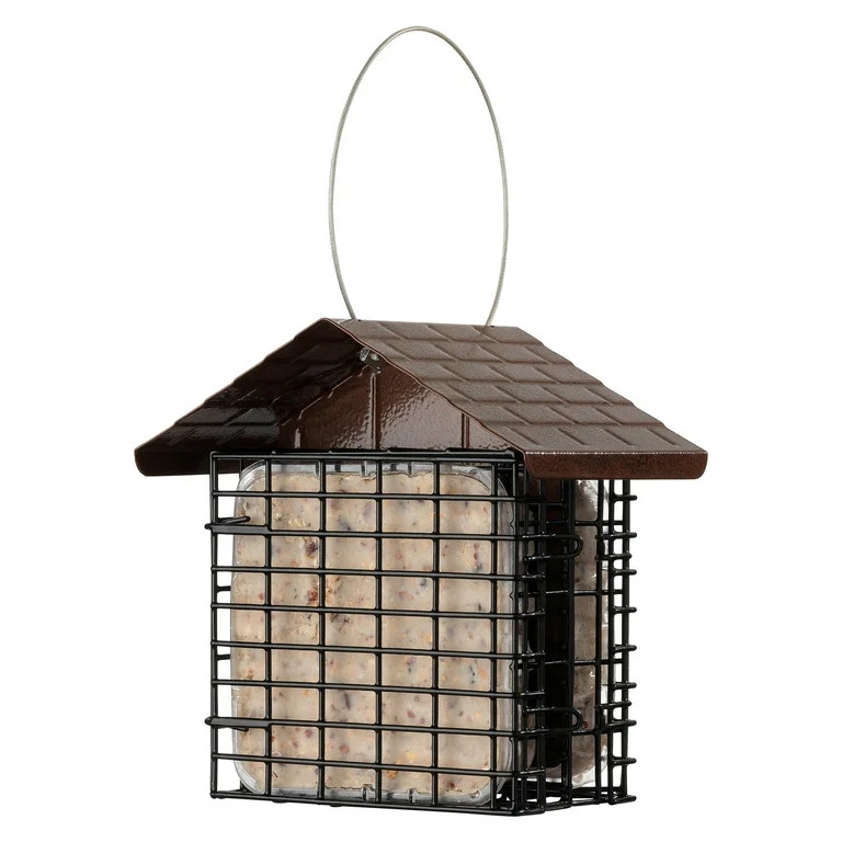 More Birds Double Suet Bird Feeder with Roof, Fruit and Suet, Black | Walmart (US)