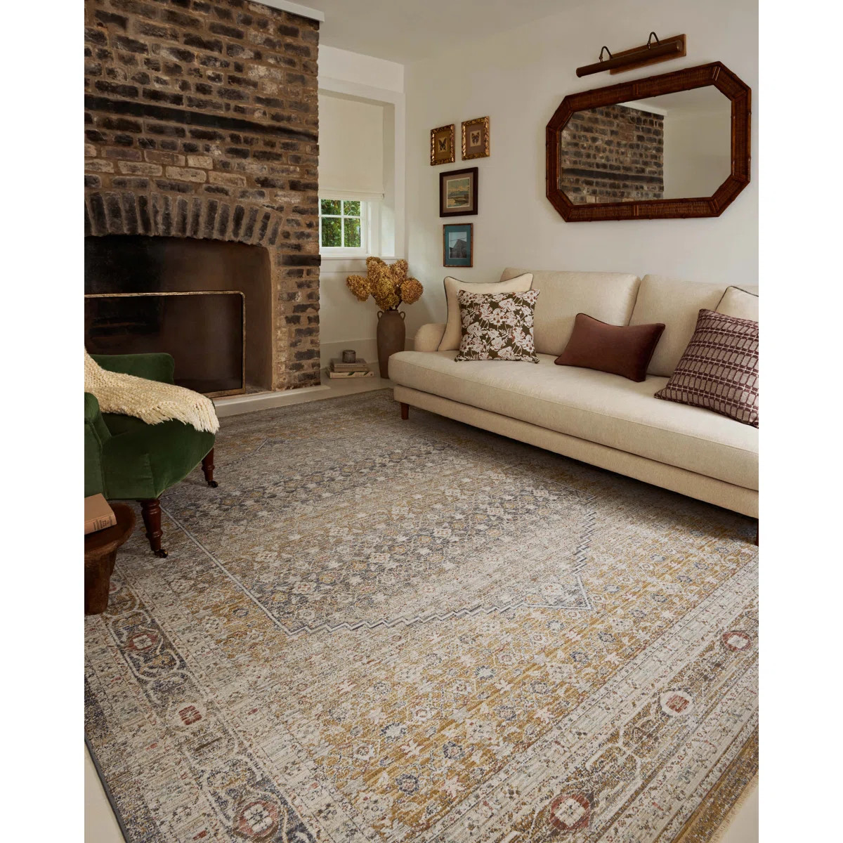Chris Loves Julia x Loloi Ida Stone / Gold Area Rug | Wayfair North America