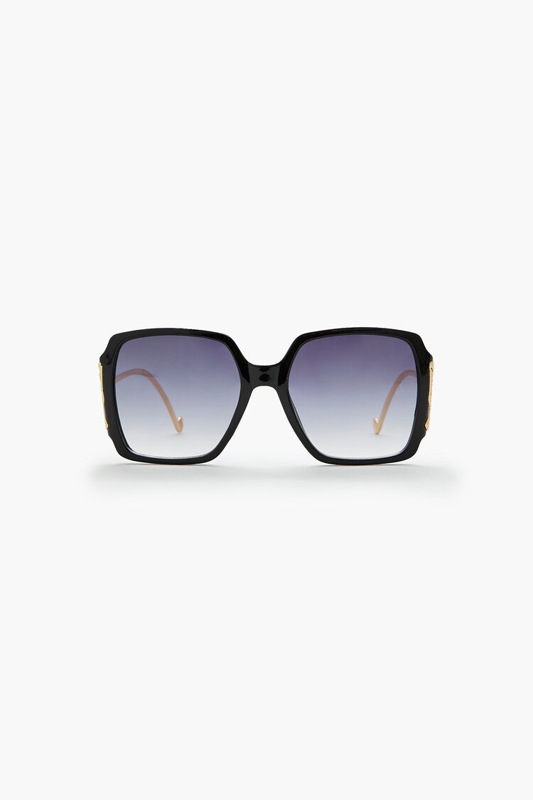 Butterfly Square Sunglasses in Black/Black | Forever 21