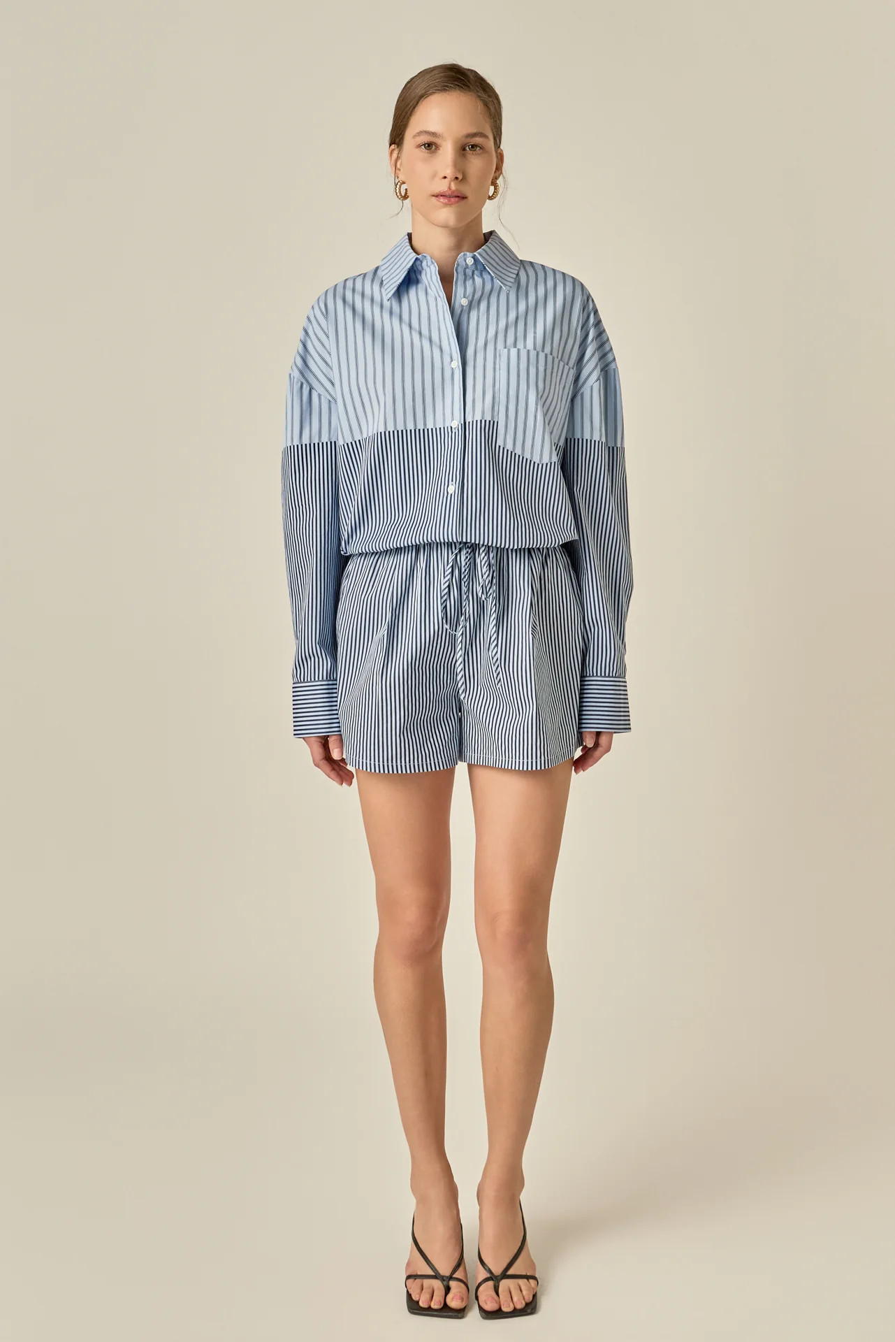 Striped Drawstring Shorts | English Factory