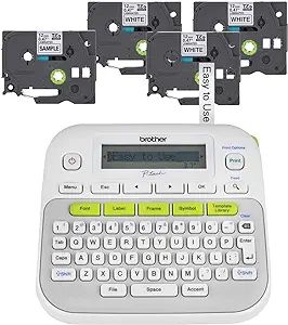 Brother P-Touch, PTD210, Easy-to-Use Label Maker Bundle (4 Label Tapes Included) | Amazon (US)