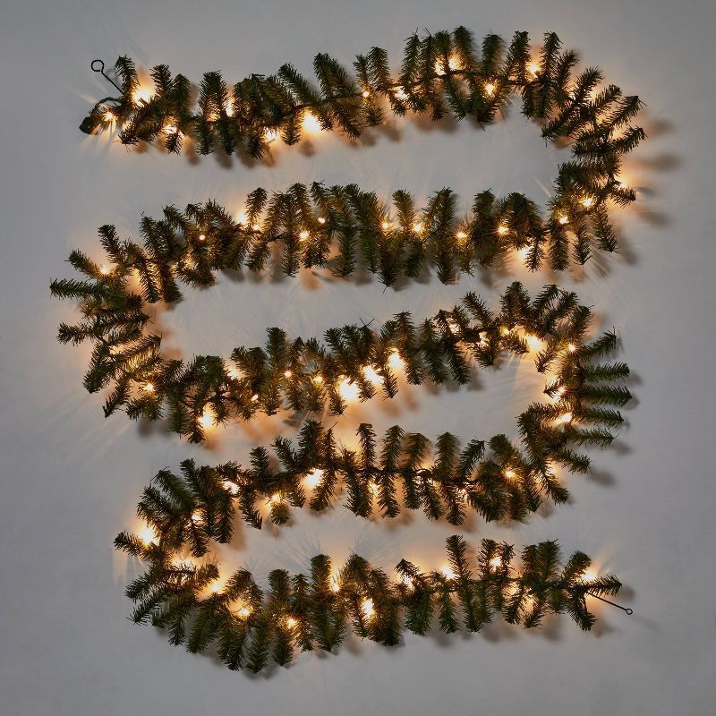 18' Pre-Lit Artificial Pine Bough Christmas Garland Green with Clear Lights - Wondershop™ | Target