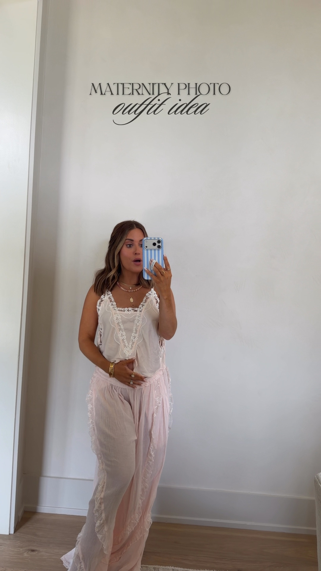 Wearing an XS in both the cami and pants- I have been wearing this outfit for weekly bump photos (when I can remember to take). Perfect pretty lounge set for a bride, expectant mom, etc. Would also be beautiful for maternity photos with your belly showing!  

Maternity, bump friendly, loungewear



#LTKootd #LTKmomlife #LTKBump