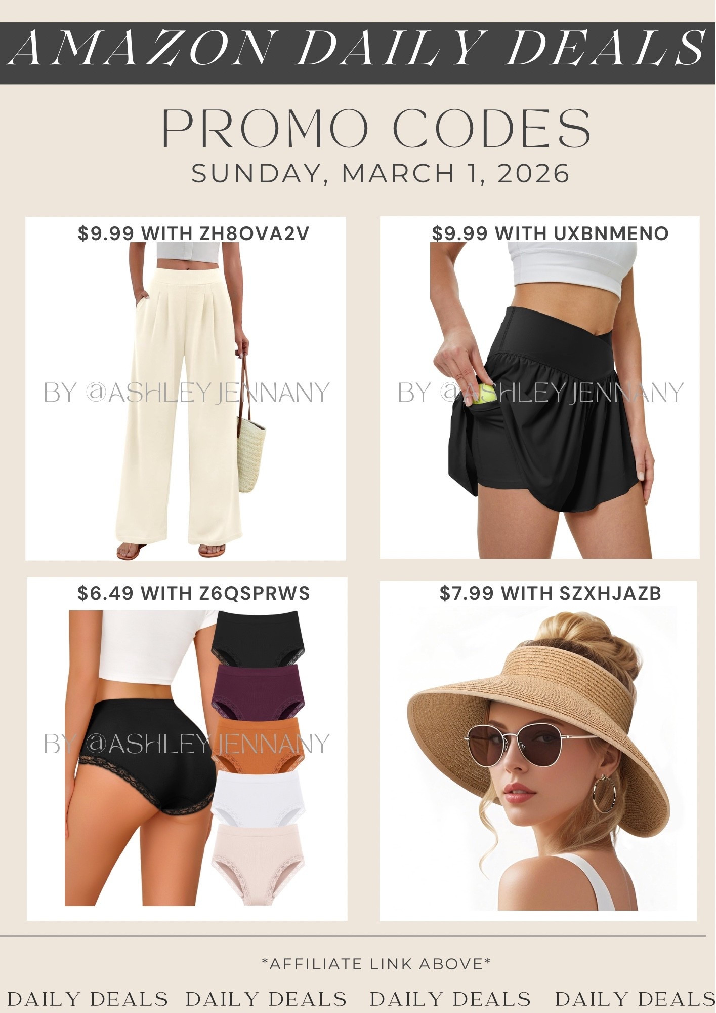 Amazon fashion deals on these wide leg pants, running shorts, underwear, and sun hat

#LTKSaleAlert #LTKSeasonal #LTKMidsize