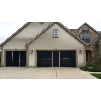 16'W x 8'H Garage Door Screen with Passage Door | Wayfair Professional