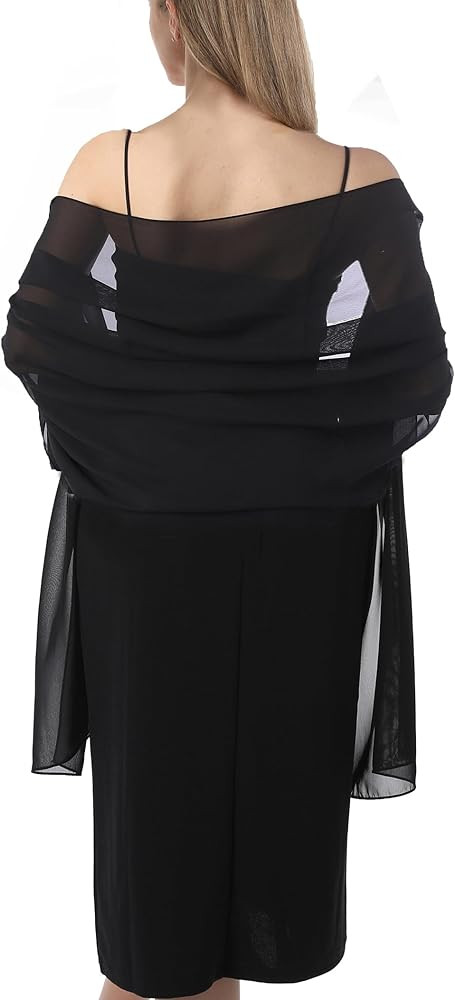 Chiffon Shawls and Wraps for Evening Dresses Women Elegant Soft Scarf Bridal Scarve Wedding Stole | Amazon (US)