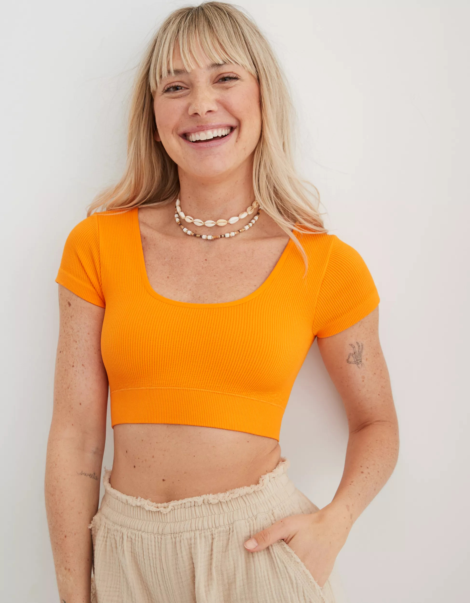 Aerie Seamless Cap Sleeve Bra Top | Aerie