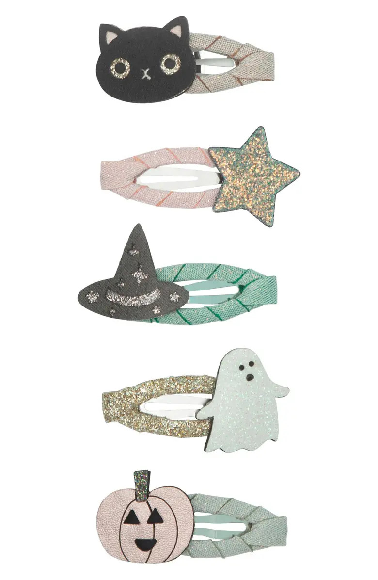 Kids' Assorted 5-Pack Halloween Mini Hair Clips | Nordstrom
