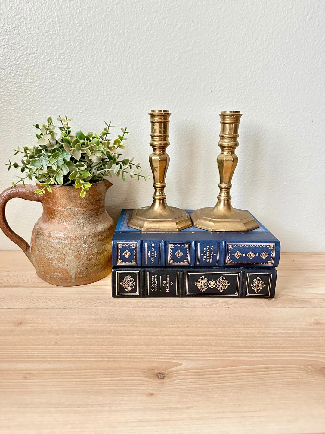 Vintage Candlestick Holders, Brass Candlestick Holder Set - Etsy | Etsy (US)