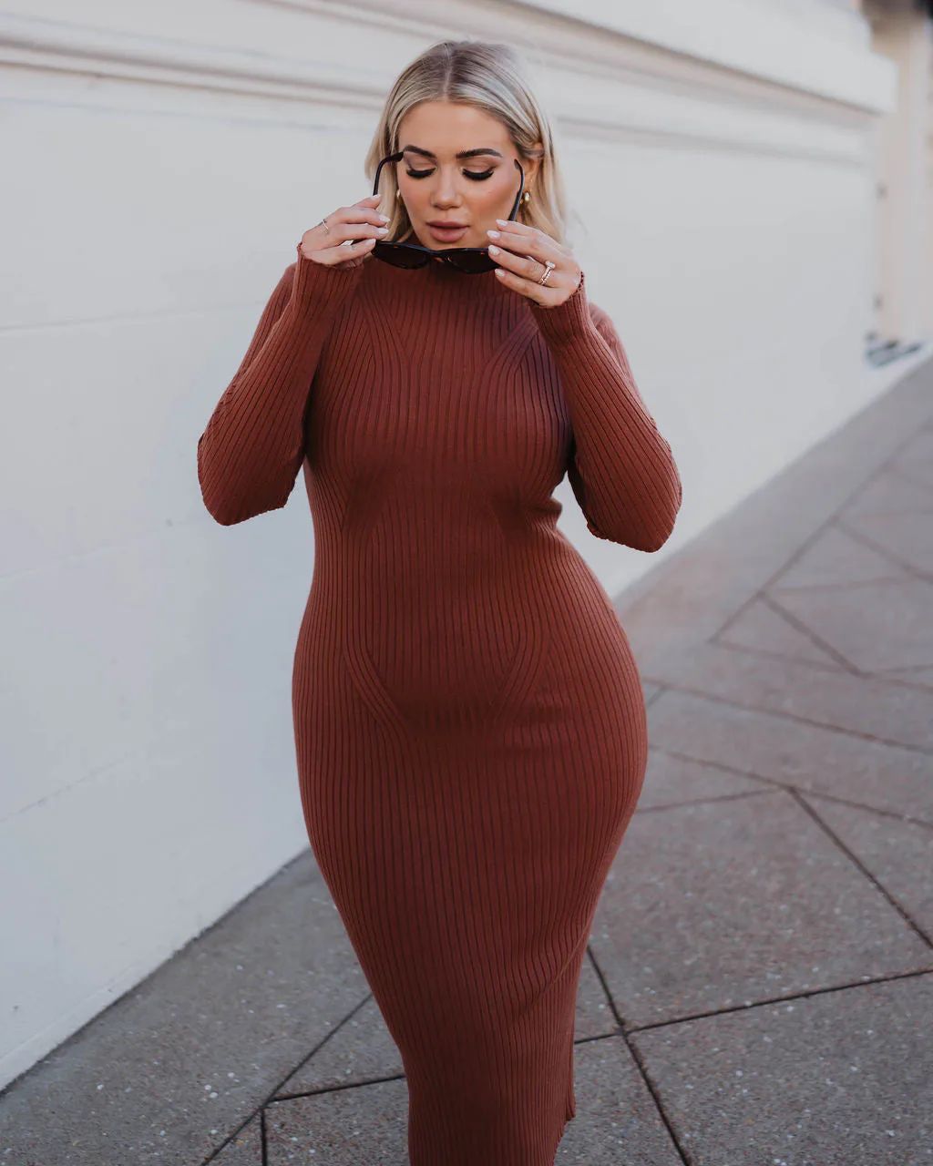 Missy Long Sleeve Midi Sweater Dress | VICI Collection