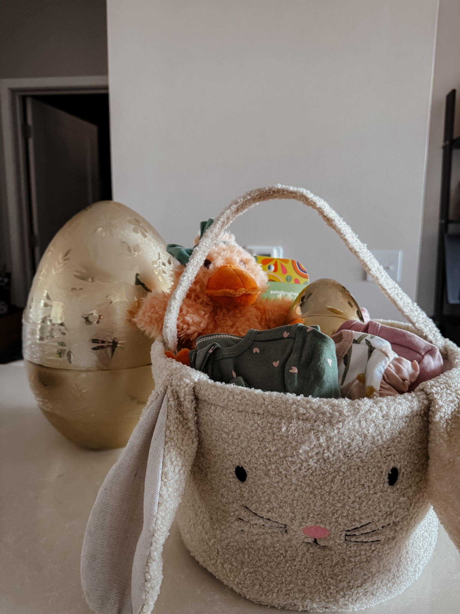 Easter Basket for 6 Month Old Baby
+ strawberry bubble machine 
+ new spring outfits 
+ cute stuffed ducks 
+ golden eggs 
+ books

#LTKSaleAlert #LTKGiftGuide #LTKBaby