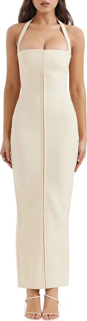 HOUSE OF CB Mia Halter Stretch Crepe Sheath Cocktail Dress | Nordstrom | Nordstrom