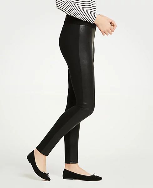 Faux Leather Ponte Leggings | Ann Taylor (US)