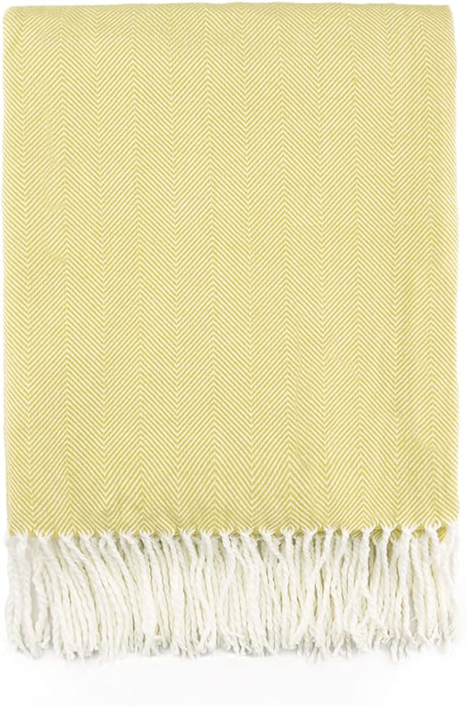 SPAOMY Herringbone Throw Blanket Faux Cashmere with Tassels Soft Cozy Lightweight Decorative Thro... | Amazon (US)