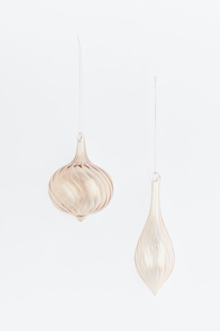 2-pack Glass Christmas Ornaments | H&M (US + CA)