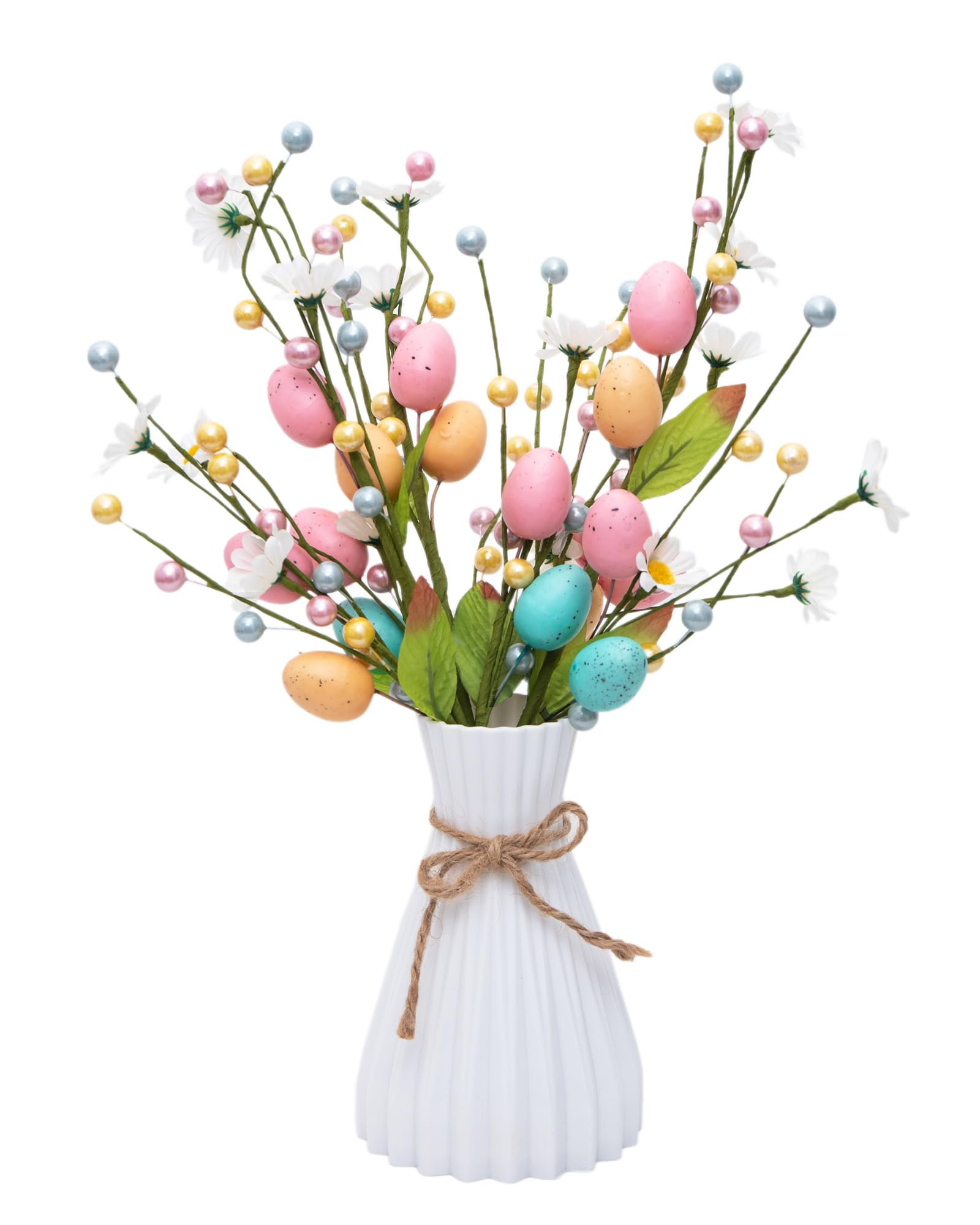 Artificial Easter Stems Spring Berry Picks with Eggs and Colorful Berries Leaves Twig Branches, 3... | Amazon (US)