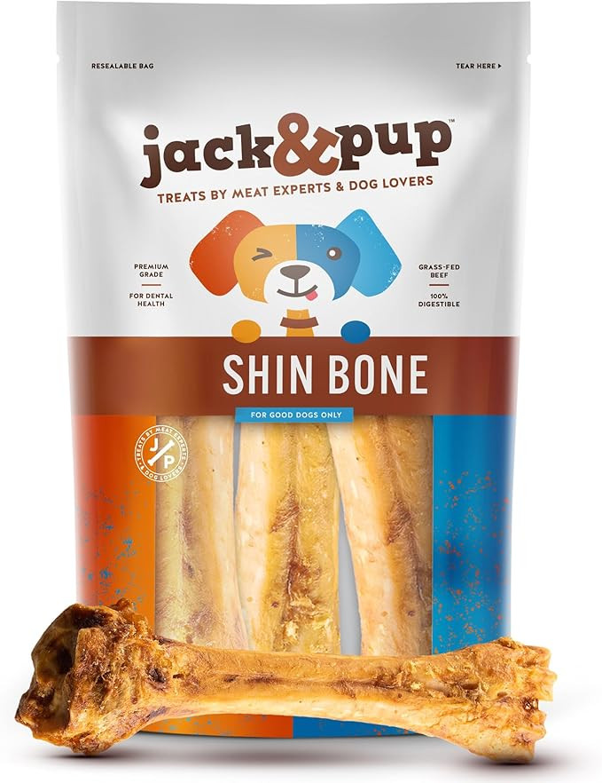 Jack&Pup Roasted Meaty Beef Shin Bone Dog Treats – 8-11” Long Lasting All Natural Gourmet & H... | Amazon (US)