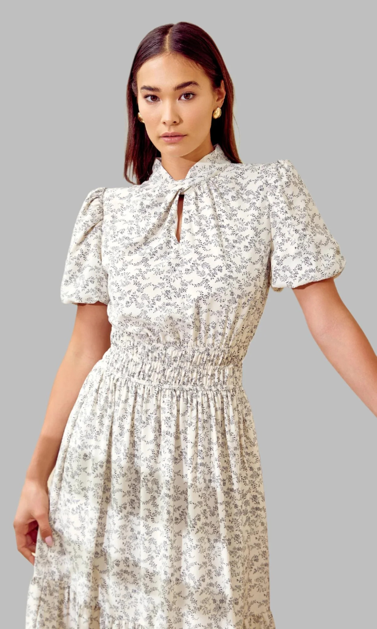 Willina Bone Black Vine Dress | Four and Twenty Sailors