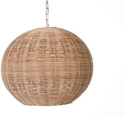 KOUBOO 1050103 Panay Wicker Ball Hanging Ceiling Lamp, One Size, Wheat | Amazon (US)