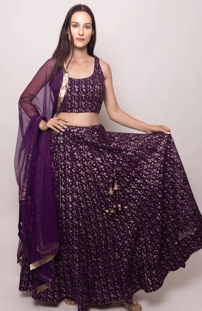 Jaden Sequins Embroidered Lehenga Choli | Nordstrom