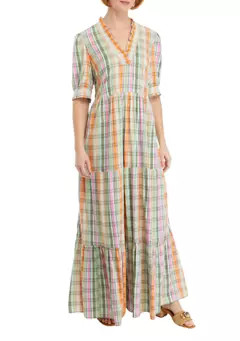 Women's Smocked Printed Ruffle Neck Dress | Belk