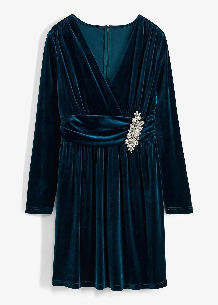 Jerseykleid aus glänzendem Samt | Bonprix DE