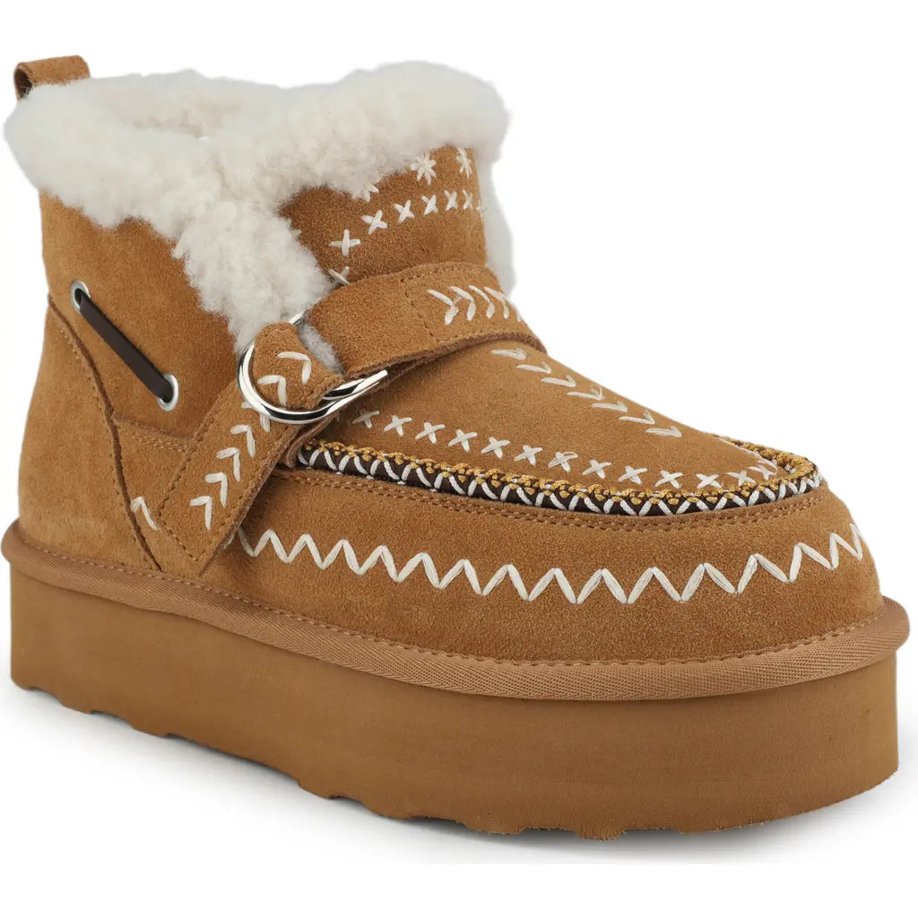 Vintage Havana Grand Faux Fur Lined Bootie in Chestnut Suede at Nordstrom, Size 8 | Nordstrom