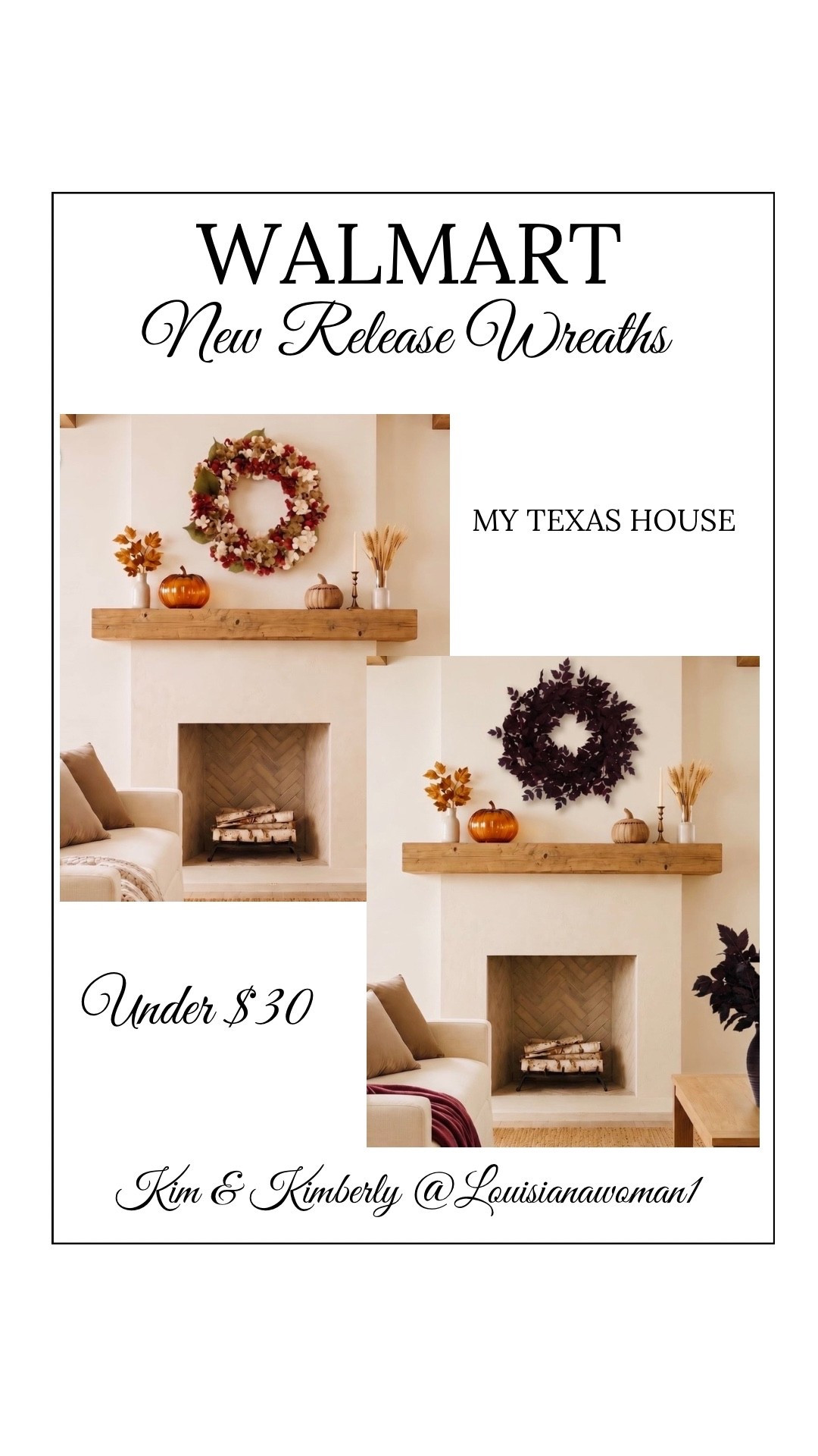 WALMART New Release Wreaths Under $30…My Texas House!

#LTKSeasonal #LTKHome #LTKdayinmylife
