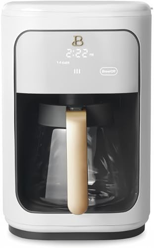 Touchscreen Coffee Maker, 14-Cup Programmable Coffee Maker with Touch-Activated Display, Kitchenware by Drew Barrymore (White Icing) | Amazon (US)