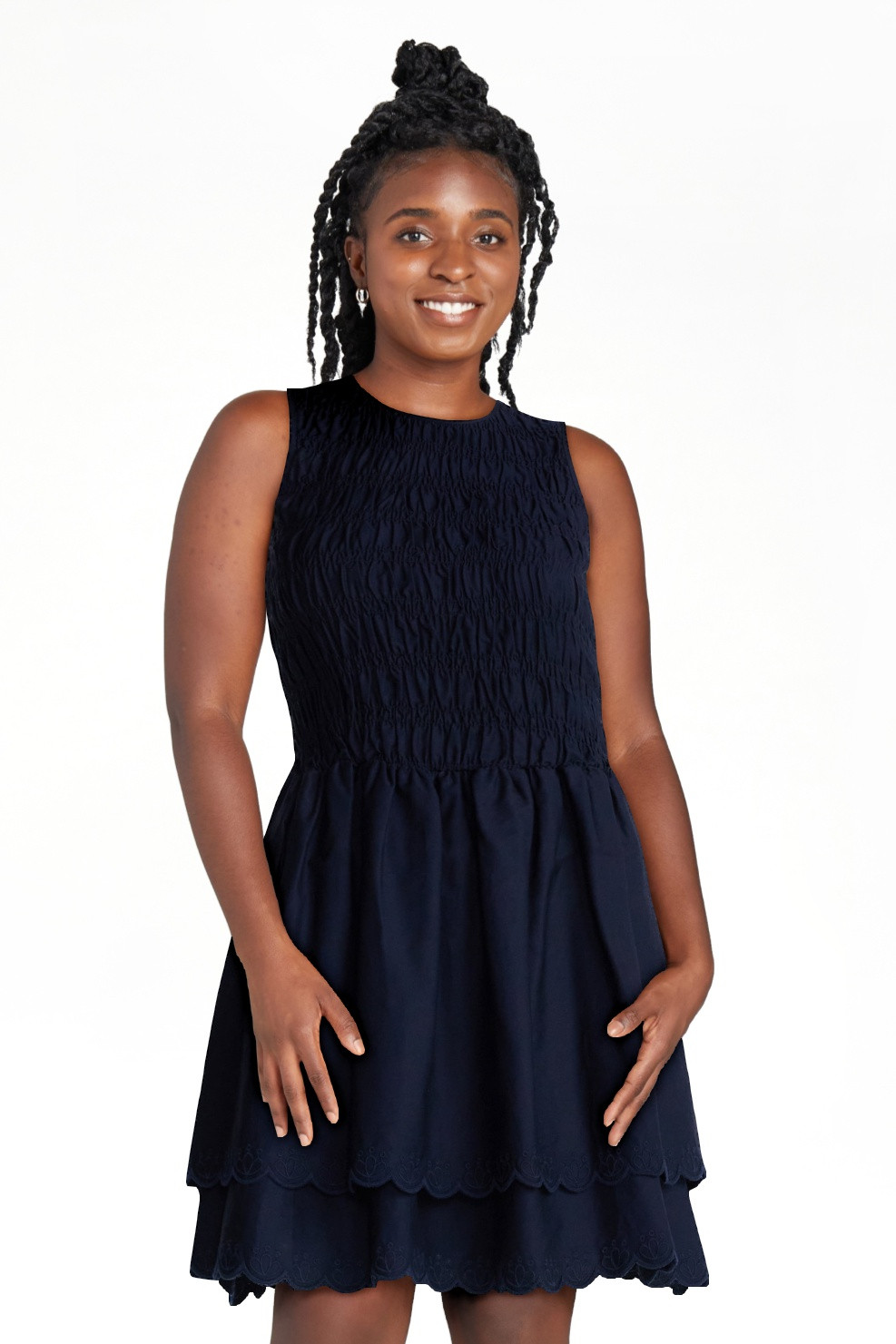 Free Assembly Women's and Women's Plus Smocked Cotton Sleeveless Mini Dress, Sizes XS-4X | Walmart (US)