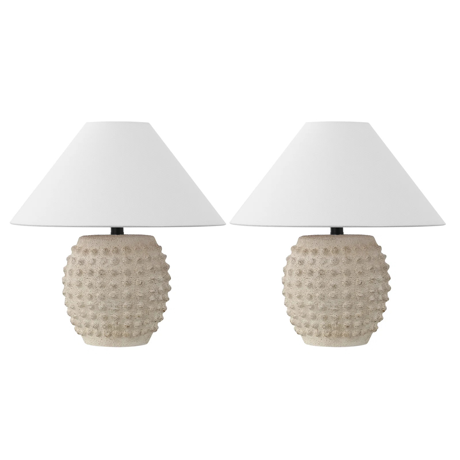 Dakota Fields Effie 18.25" Minimalist Scandinavian Ceramic/Iron Hobnail LED Table Lamp | Wayfair | Wayfair North America