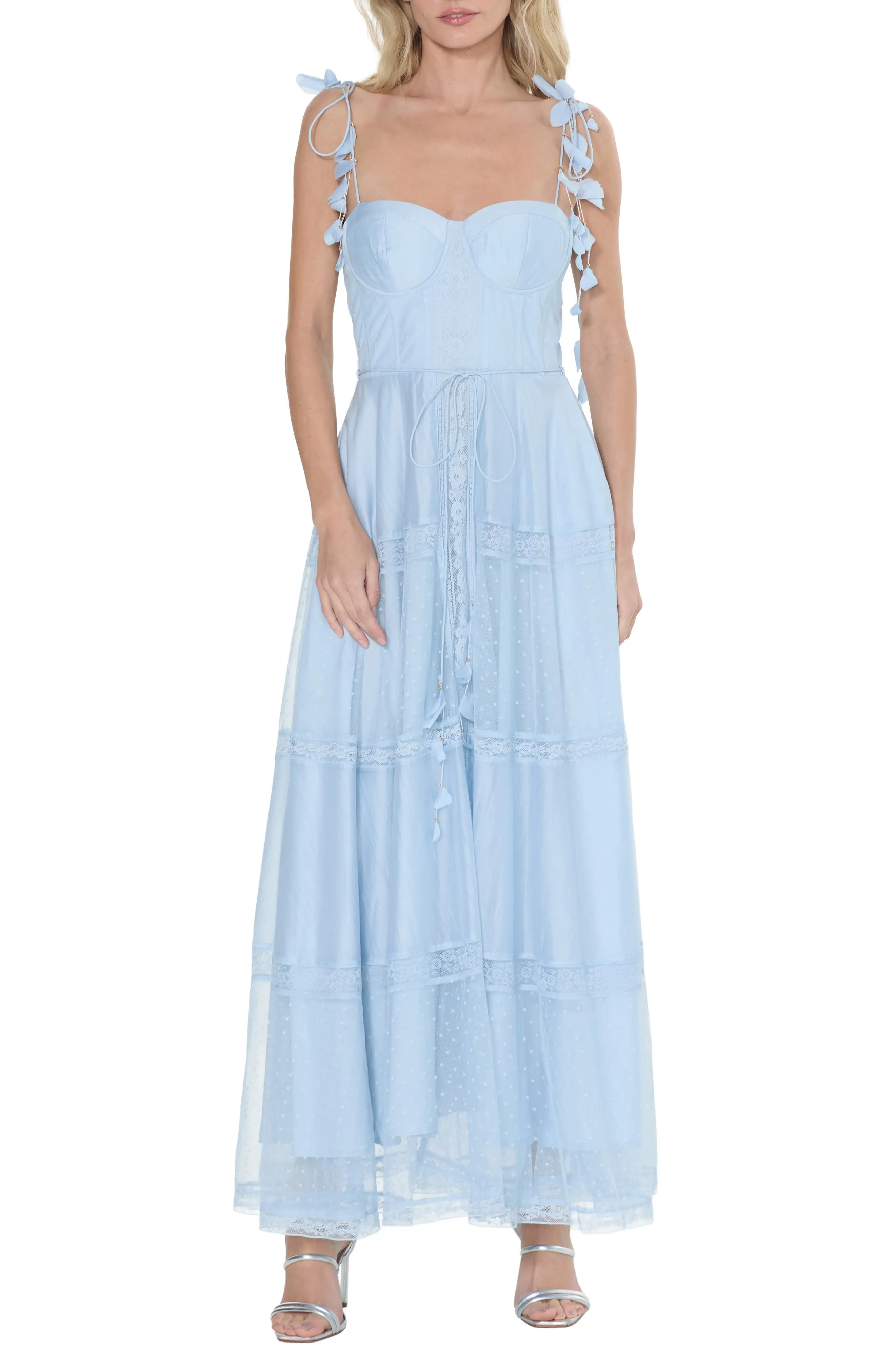 Eva Tie Strap Fit & Flare Gown (Women) | Nordstrom | Nordstrom