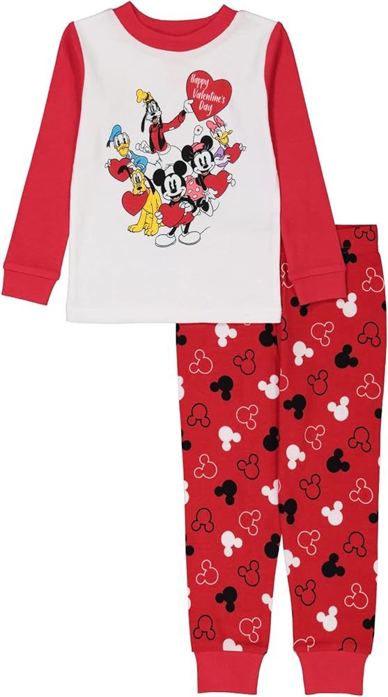 Disney Kids' Minnie and Mickey Seasonal Snug-Fit Cotton Pajamas | Amazon (US)