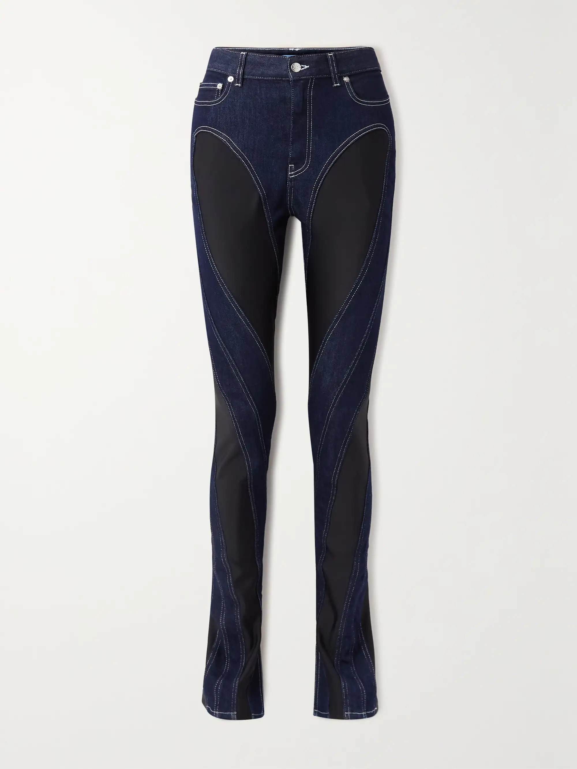 Stretch-jersey paneled high-rise skinny jeans | NET-A-PORTER (US)