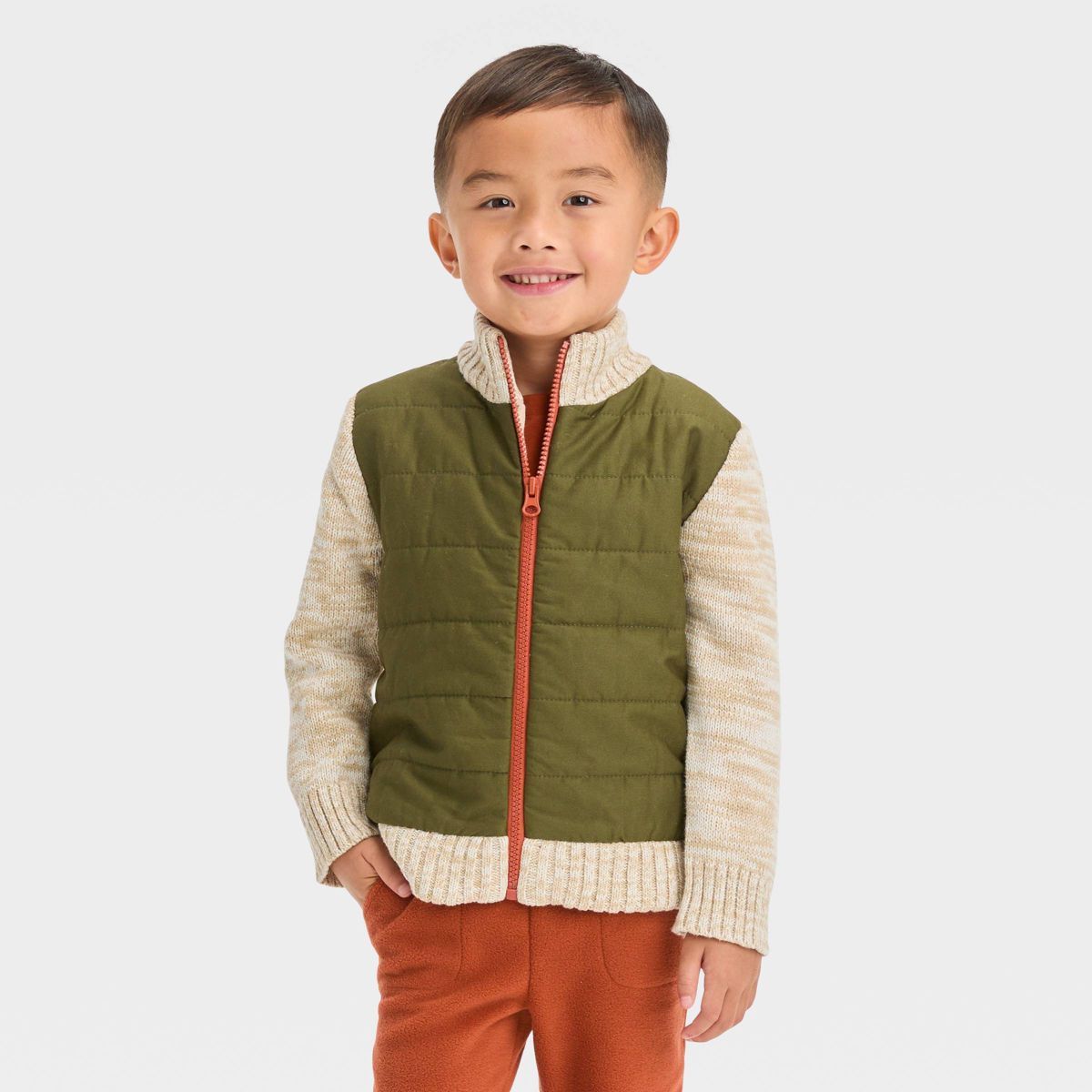 Toddler Boys' Quilted Zip-Up Sweater - Cat & Jack™ | Target