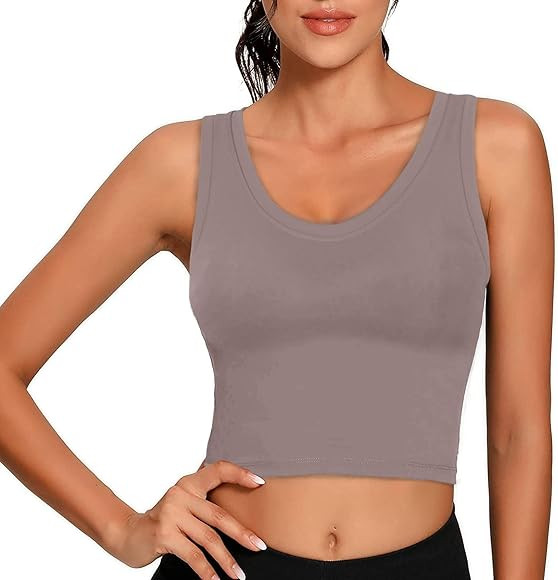 Sports Bra for Women Longline Crop Tank Tops Fitness | Amazon (US)