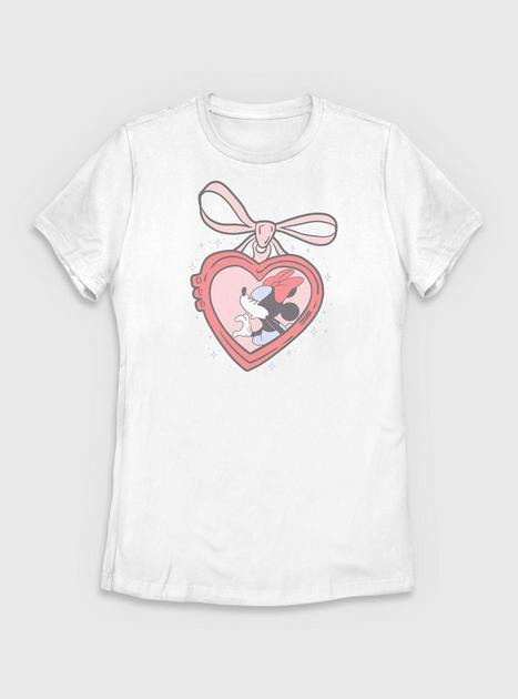 Disney Minnie Mouse Heart Locket Womens T-Shirt | BoxLunch