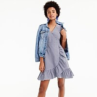 Faux-wrap mini dress in gingham cotton poplin | J. Crew US