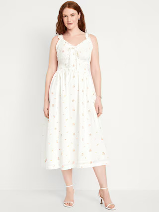 Fit & Flare Sleeveless Midi Dress | Old Navy (US)
