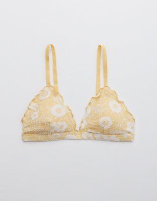 Aerie Jacquard Floral Triangle Bikini Top | American Eagle Outfitters (US & CA)