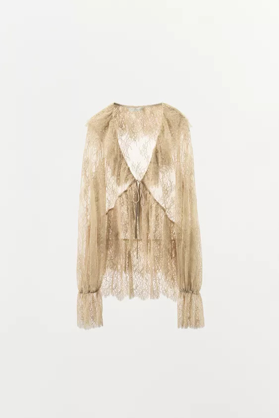 LACE SHIRT WITH RUFFLES ZW COLLECTION LIMITED EDITION | Zara UK